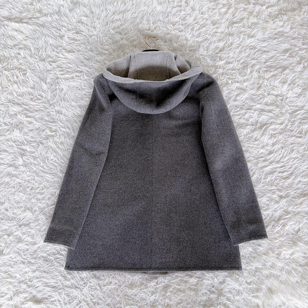 美品✨【セオリー】カシミヤウール リバーシブル ダブルフェイスフードコートグレー