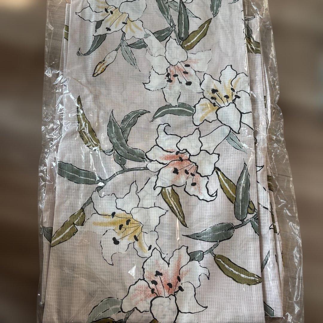 【utatane 高級変わり織 浴衣3点セット ペールピンクにシアーな百合】