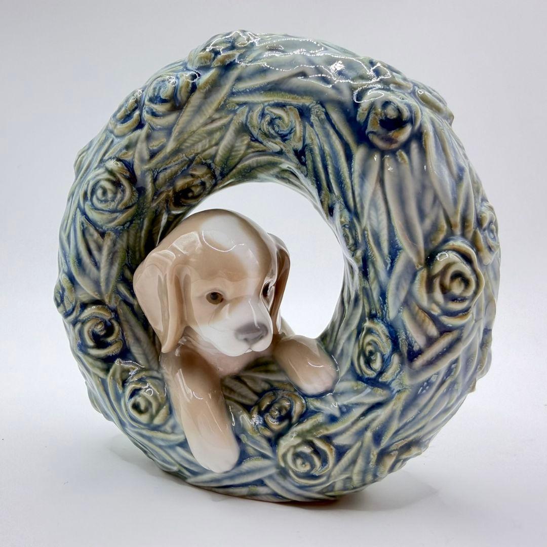 廃盤☆リヤドロ ナチュラルフレーム 仔犬 PUPPY 置物 陶器 LLADRO