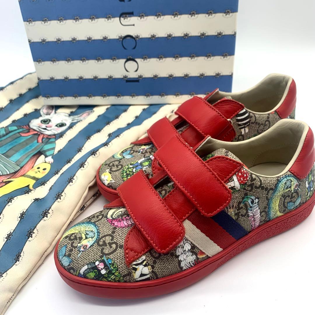 未使用級美品 グッチ ヒグチユウコ キッズスニーカー シェリーライン 20cm