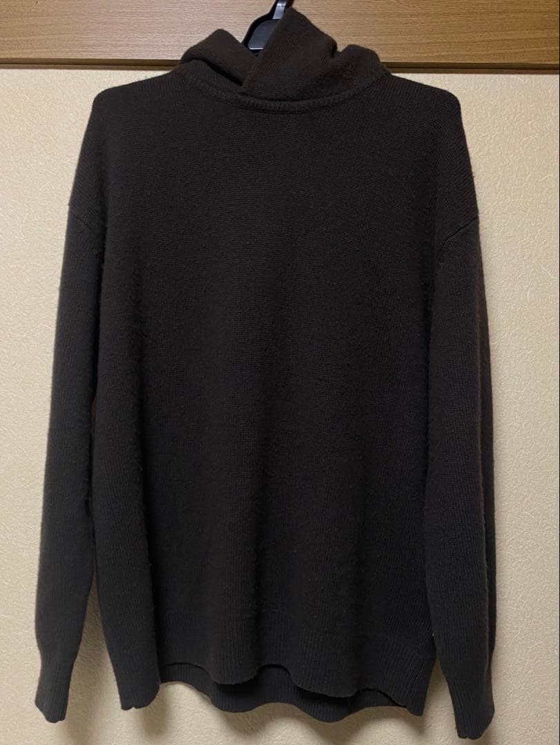 Acne studios ウールカシミア ニット フーディ ダークブラウン