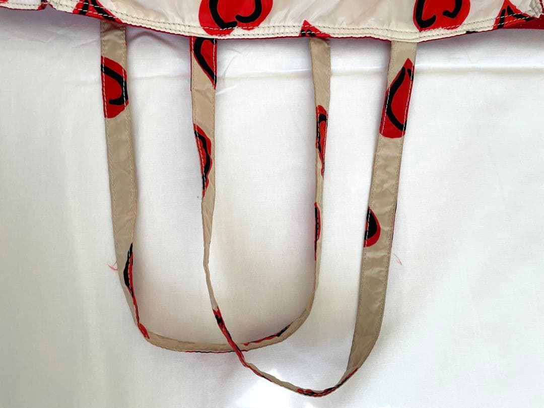 PRADA プラダ ハート柄 エコバッグ ホワイト/レッド ショルダーバッグ