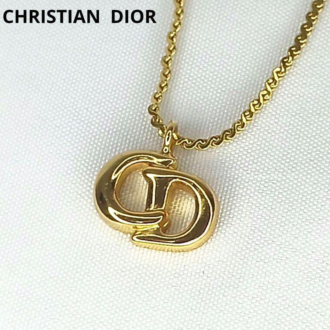 ​【美品/刻印有】Christian Diorネックレス CDロゴ ゴールド希少