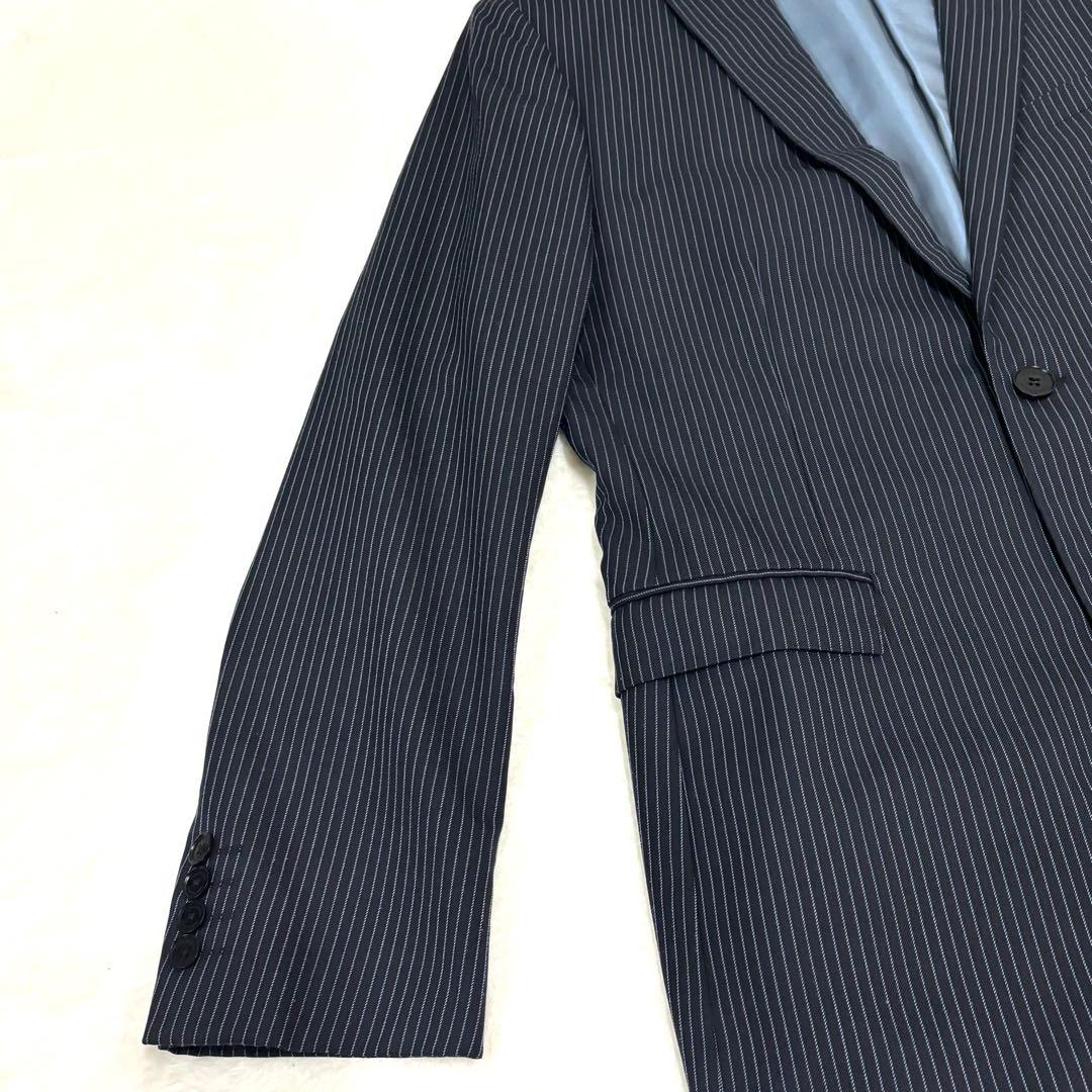 [希少]バーバリー ブラックレーベル ストライプ セットアップ スーツ ネイビー