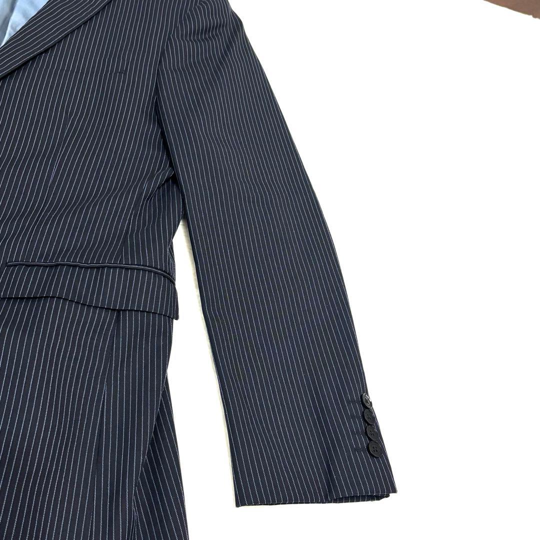 [希少]バーバリー ブラックレーベル ストライプ セットアップ スーツ ネイビー