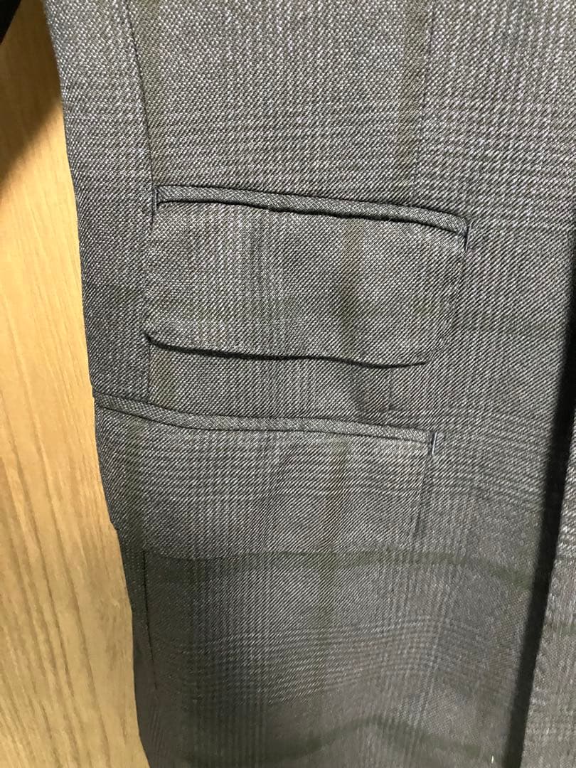 ピンクの猫ブリッラペルイルグスト　ダブルスーツチェック　紺　52