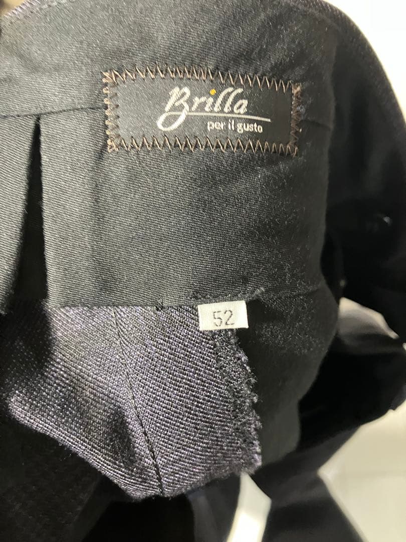 ピンクの猫ブリッラペルイルグスト　ダブルスーツチェック　紺　52