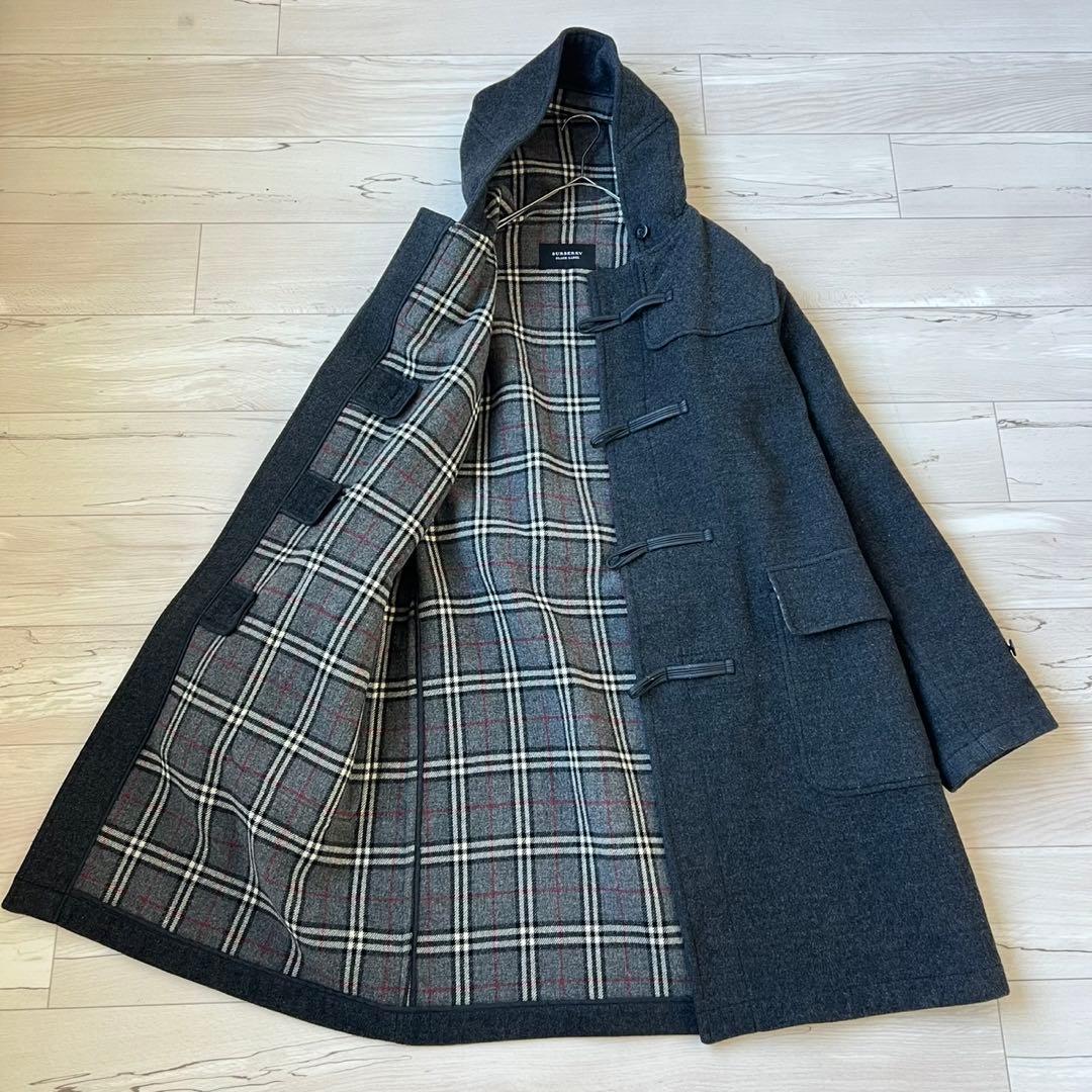 バーバリーブラックレーベル　ダッフルコート　ロング　ダークグレー　ダブルフェイス