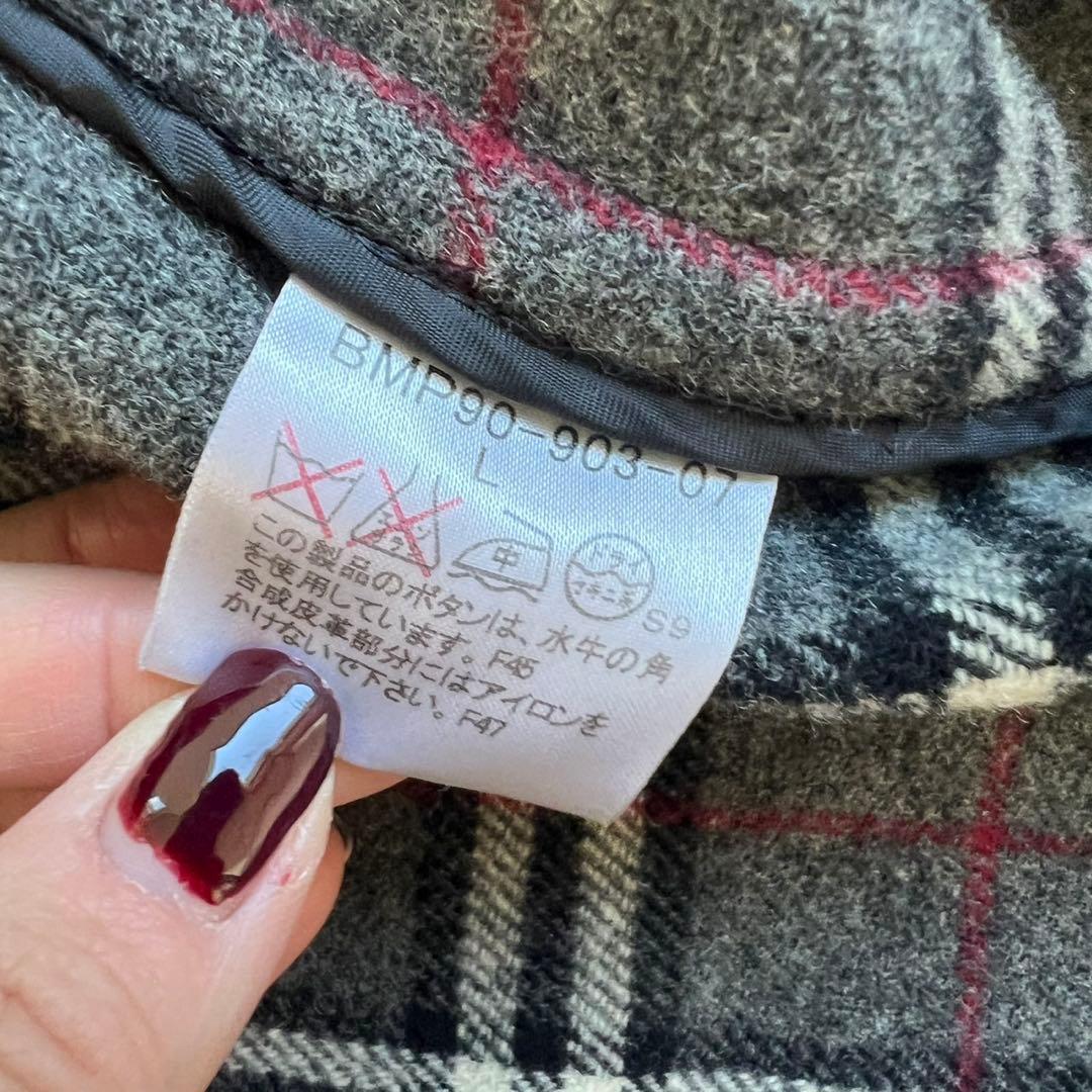 バーバリーブラックレーベル　ダッフルコート　ロング　ダークグレー　ダブルフェイス