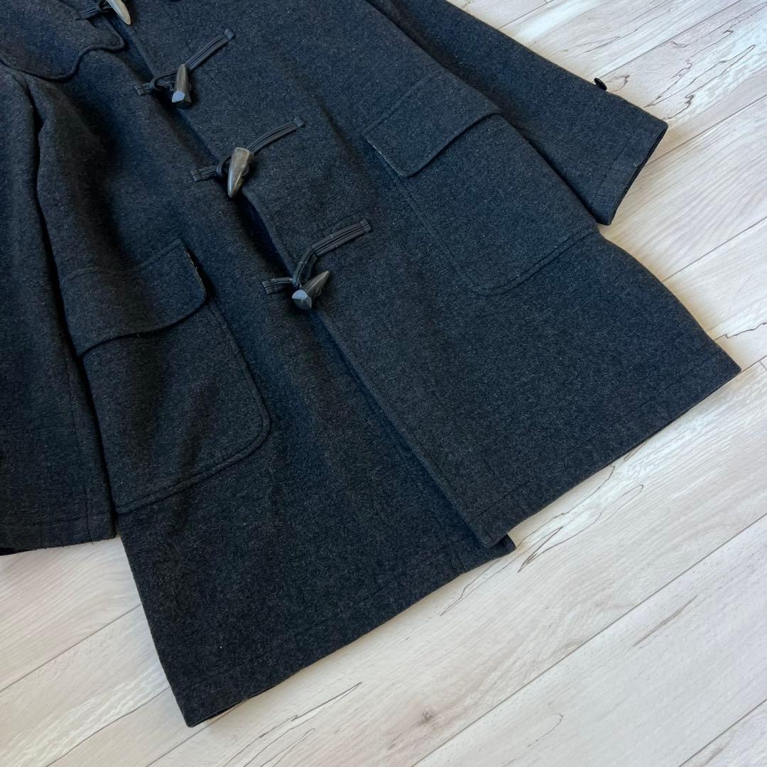 バーバリーブラックレーベル　ダッフルコート　ロング　ダークグレー　ダブルフェイス