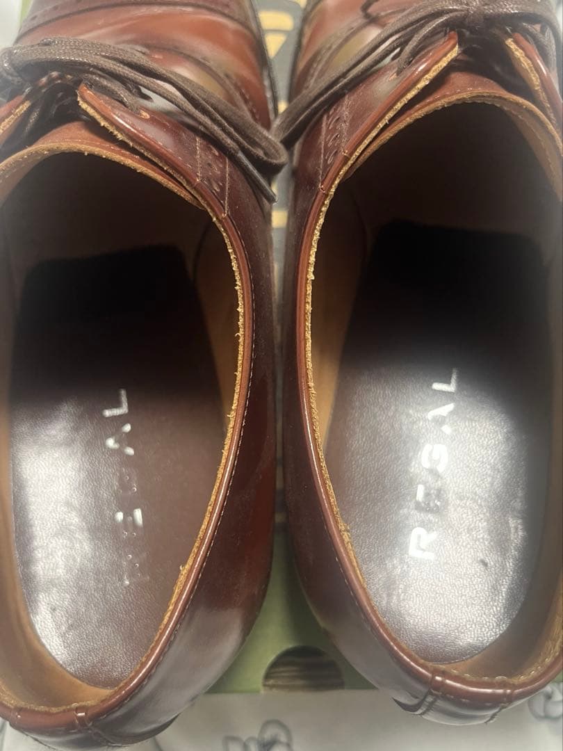 【美品】REGALリーガル ストレートチップ ブラウン茶 25cm