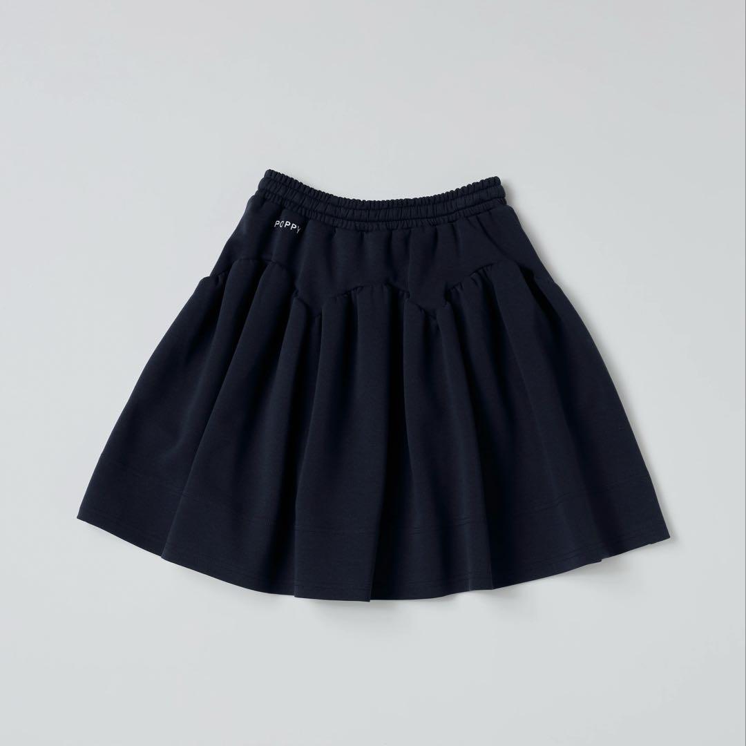 POPPY アーチギャザーフレアミニスカートnavy フリーサイズ　あさぎーにょ