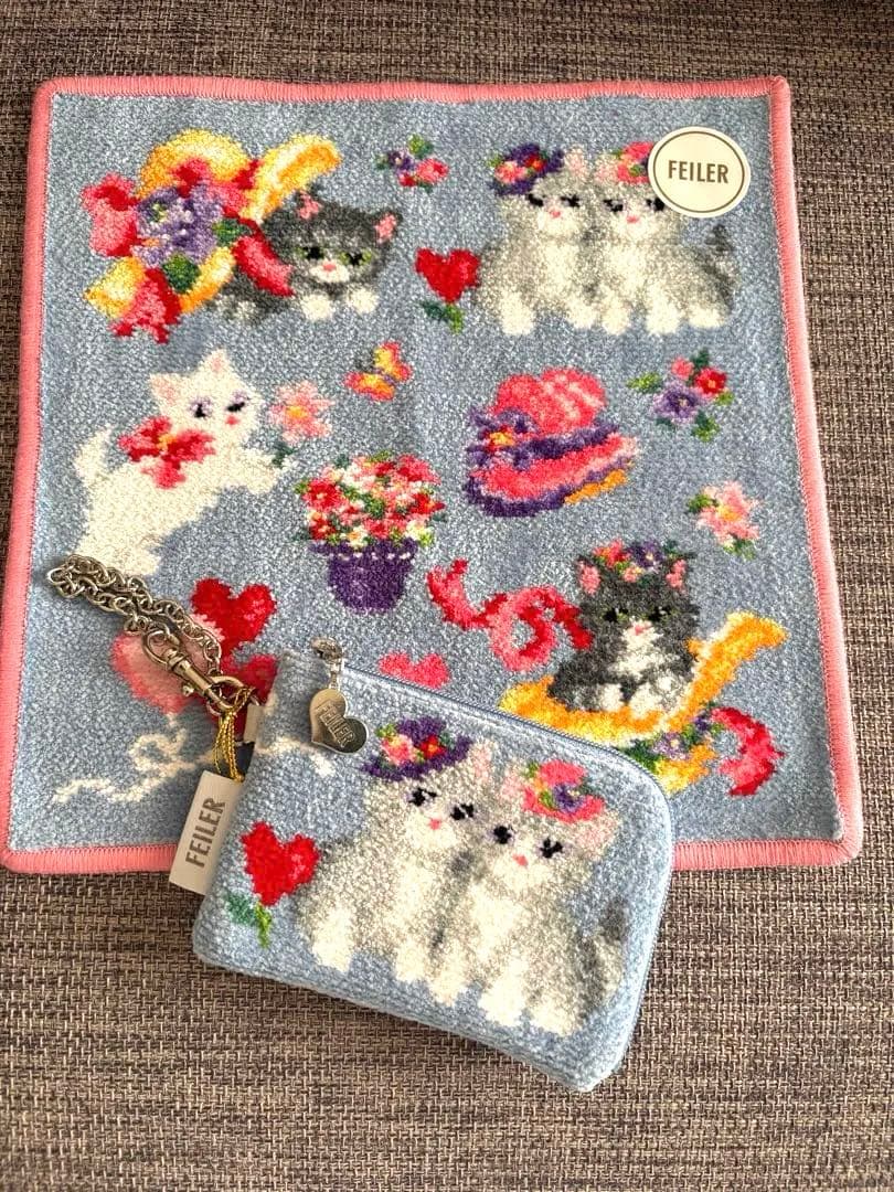 フェイラー　モンプティシャ　2点セット　ハンカチ　ミニポーチ