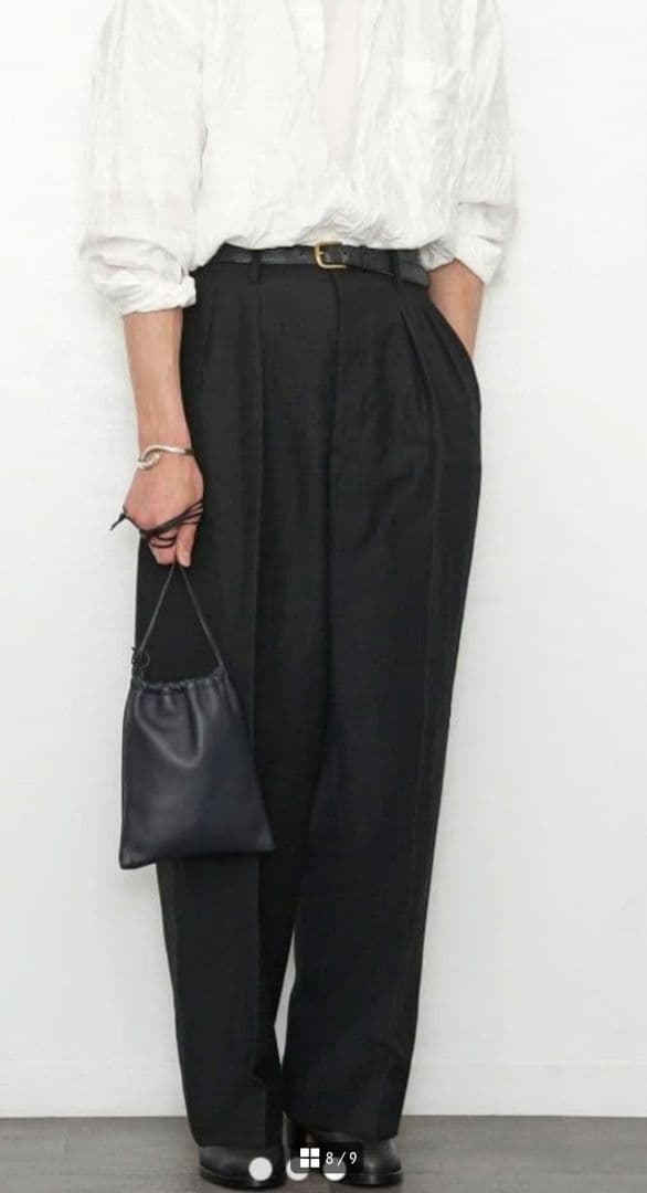 【Nikki】W/LI 2TUCK WIDE TAPERED　スラックス