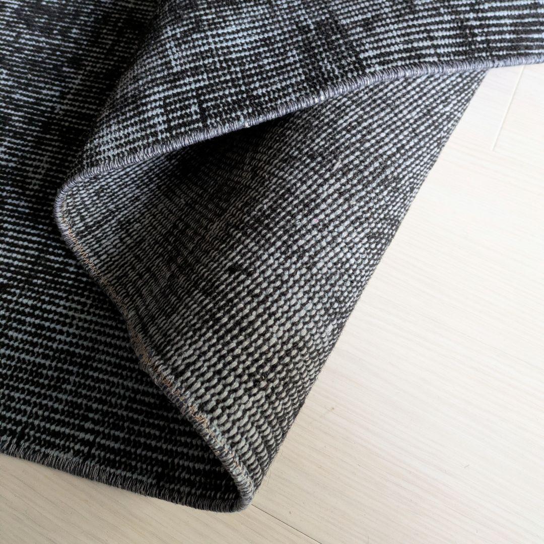 86×176 オーバーダイ　ブラックダークネイビー　トルコヴィンテージラグ