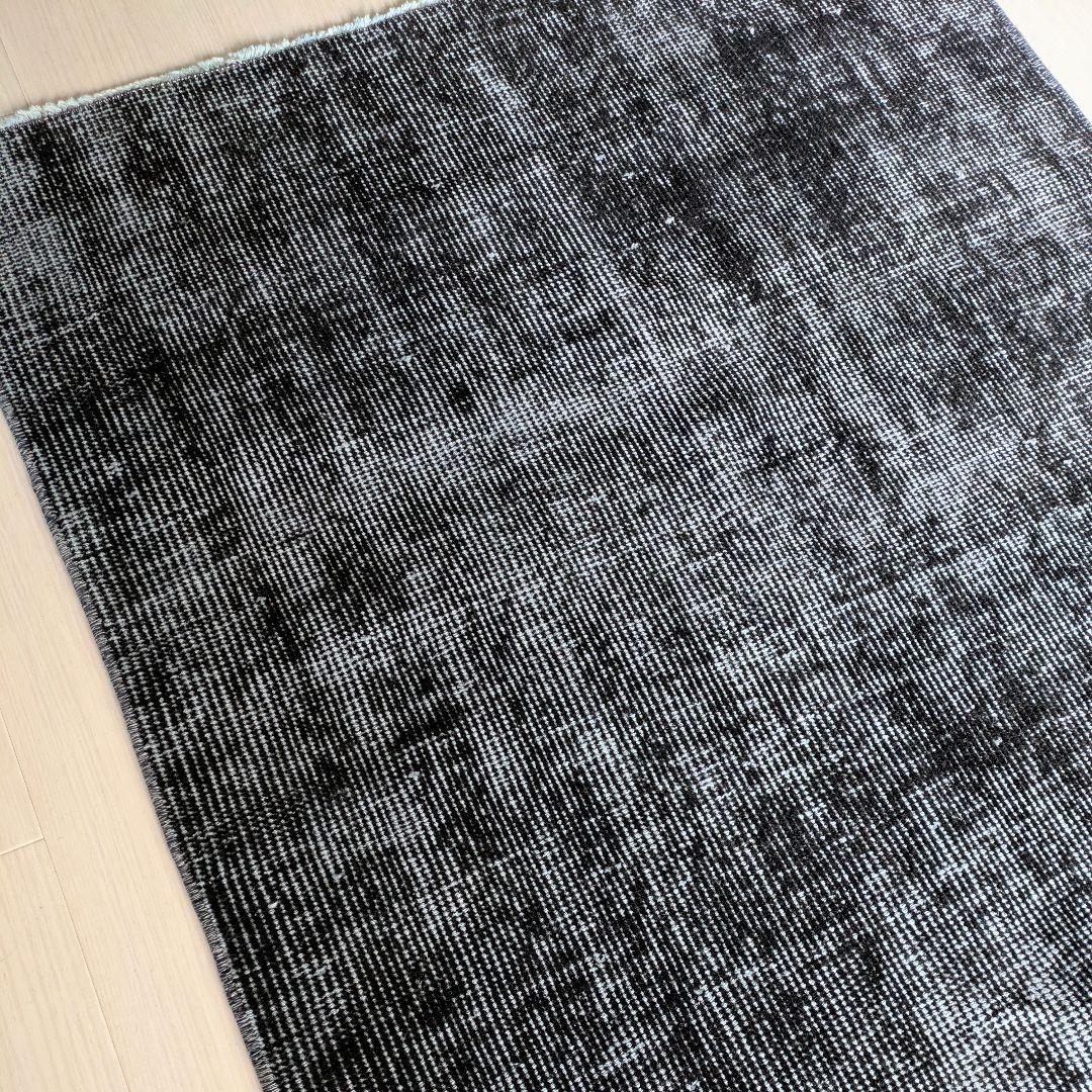 86×176 オーバーダイ　ブラックダークネイビー　トルコヴィンテージラグ