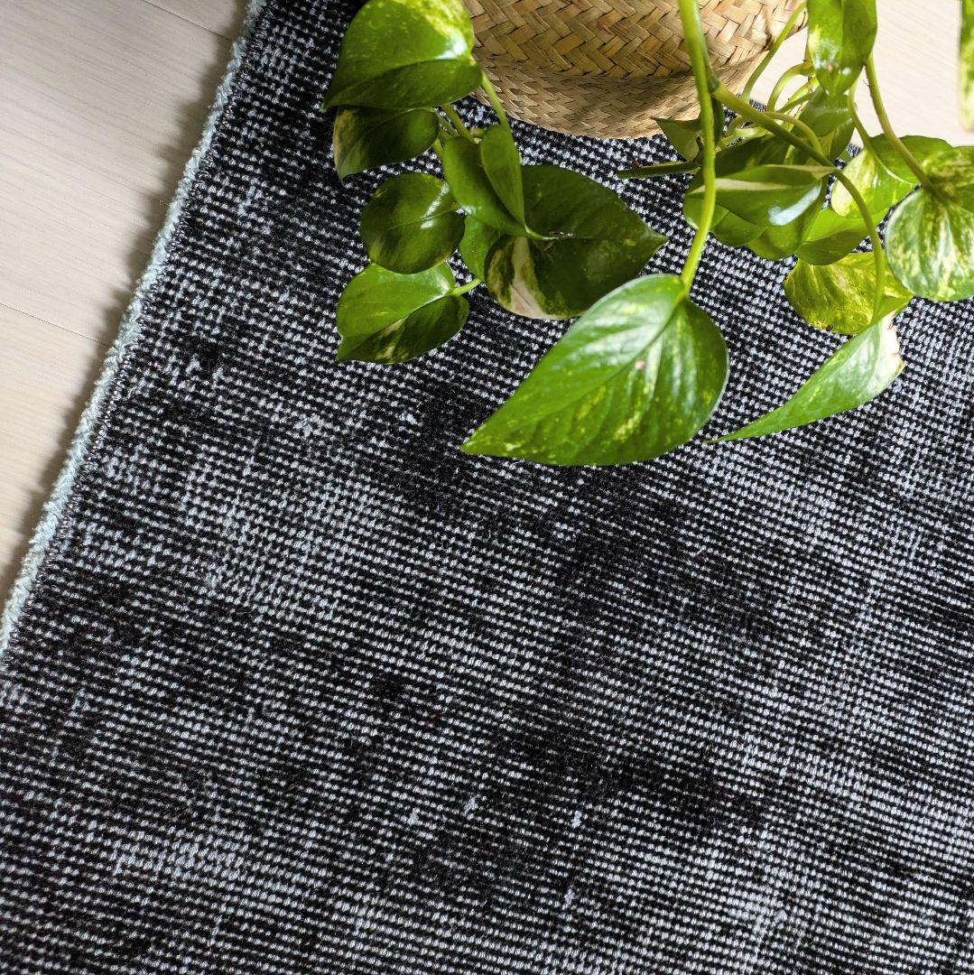 86×176 オーバーダイ　ブラックダークネイビー　トルコヴィンテージラグ