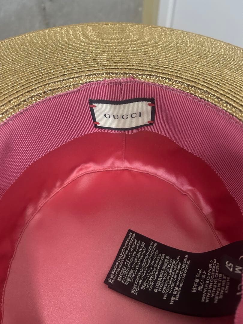 【ほぼ未使用美品】Gucci グッチ ボーラーハット 麦わら帽子