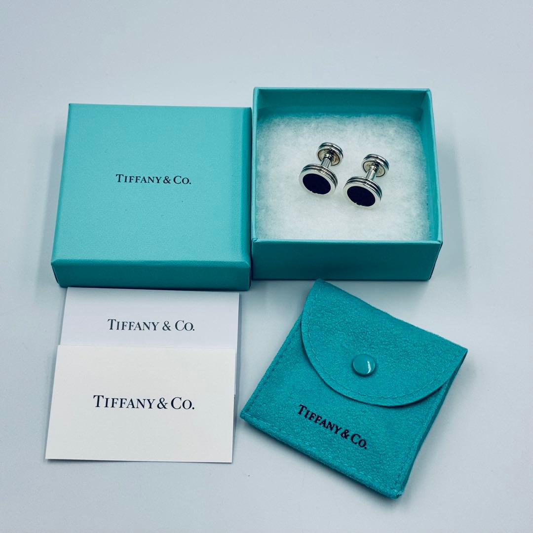 ポワールTIFFANY&CO. カーボンサークルカフスリンクス SV925