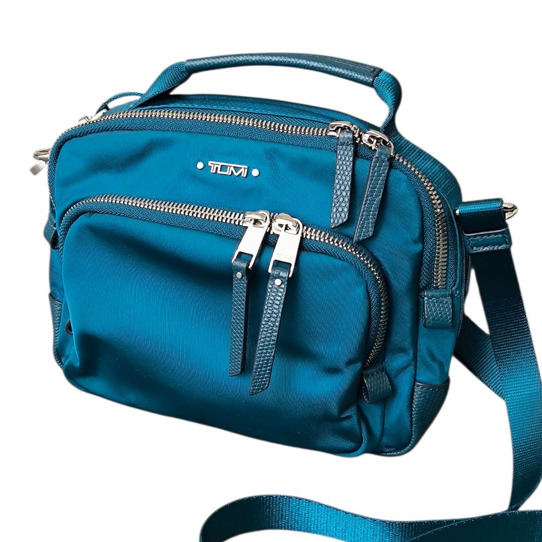 美品★TUMI VOYAGEUR TROY クロスボディ軽量 ナイロン ブルー