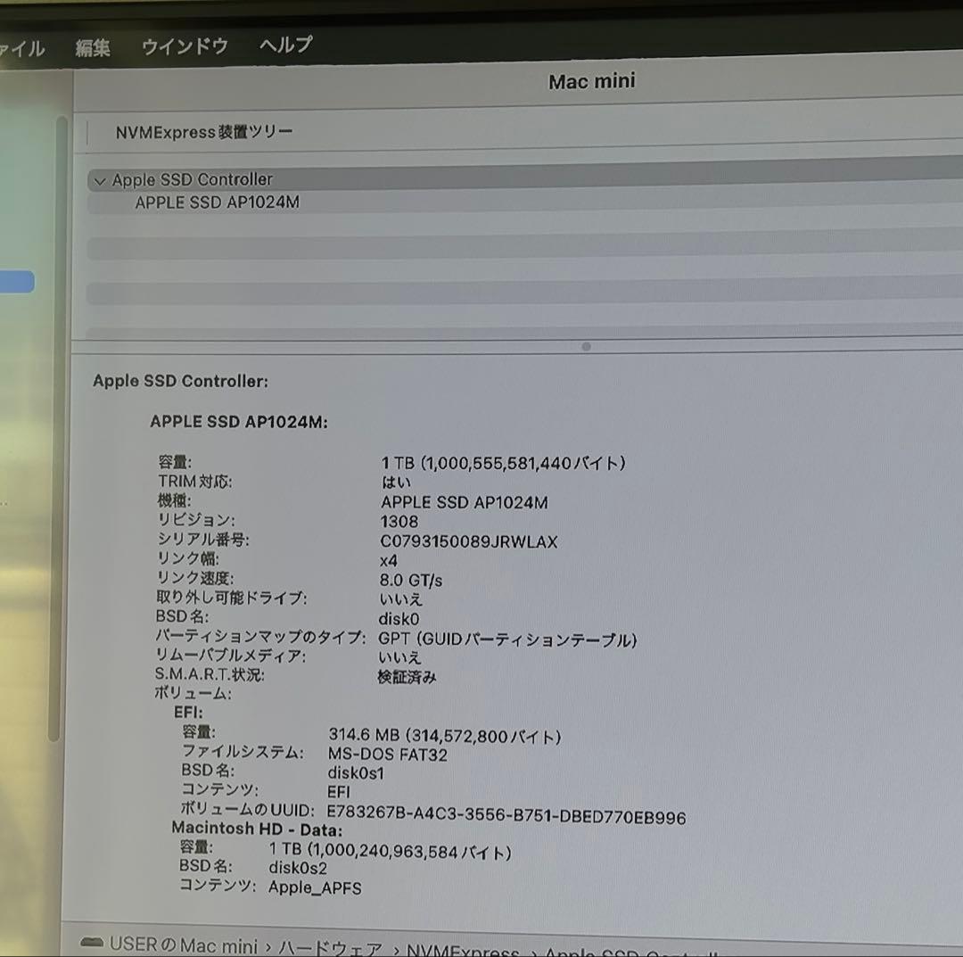 ミニPC Apple Mac mini 2018 64GB 1TB SSD