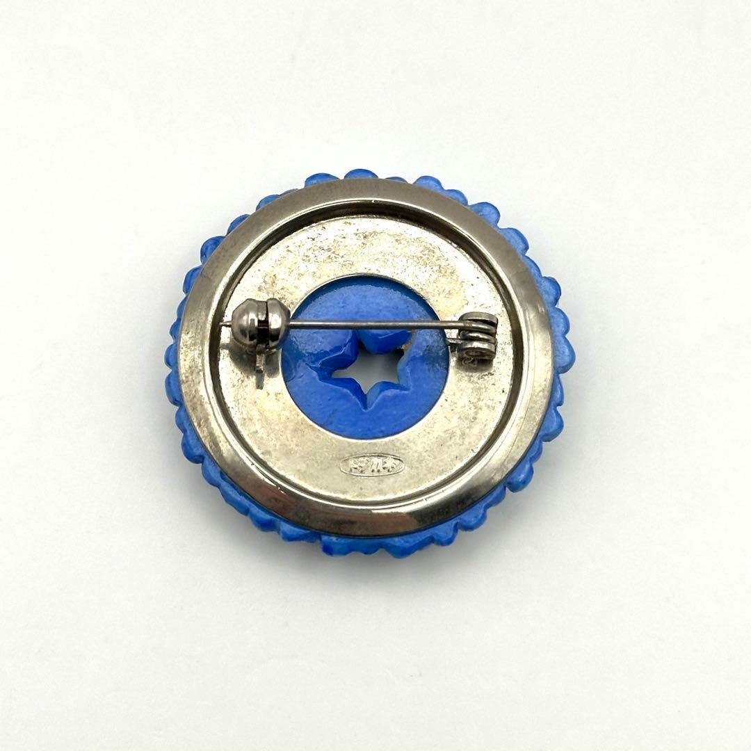 【美品】俊兼 トシカネ ブローチ 有田焼 フラワー ブルー