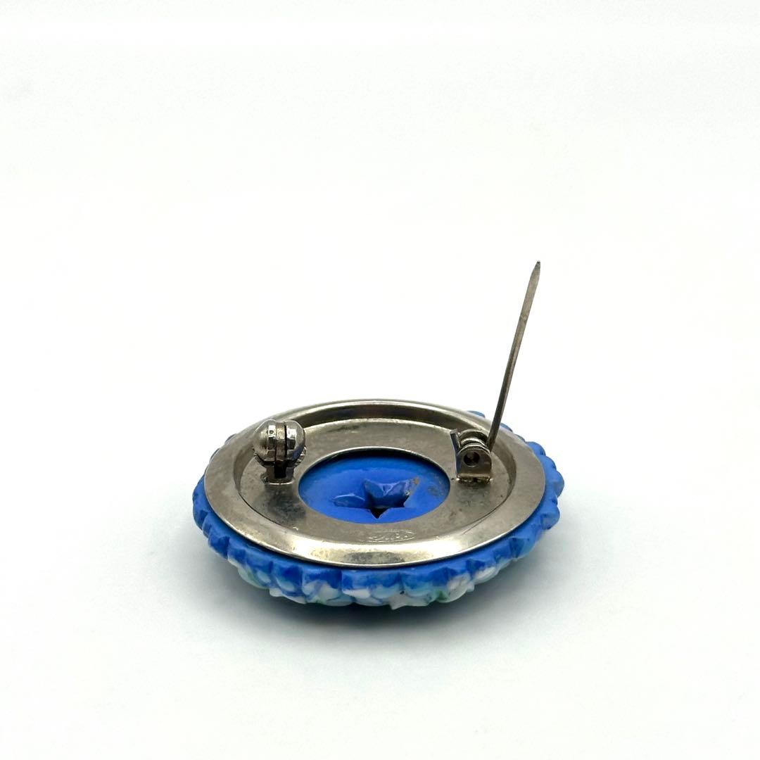 【美品】俊兼 トシカネ ブローチ 有田焼 フラワー ブルー