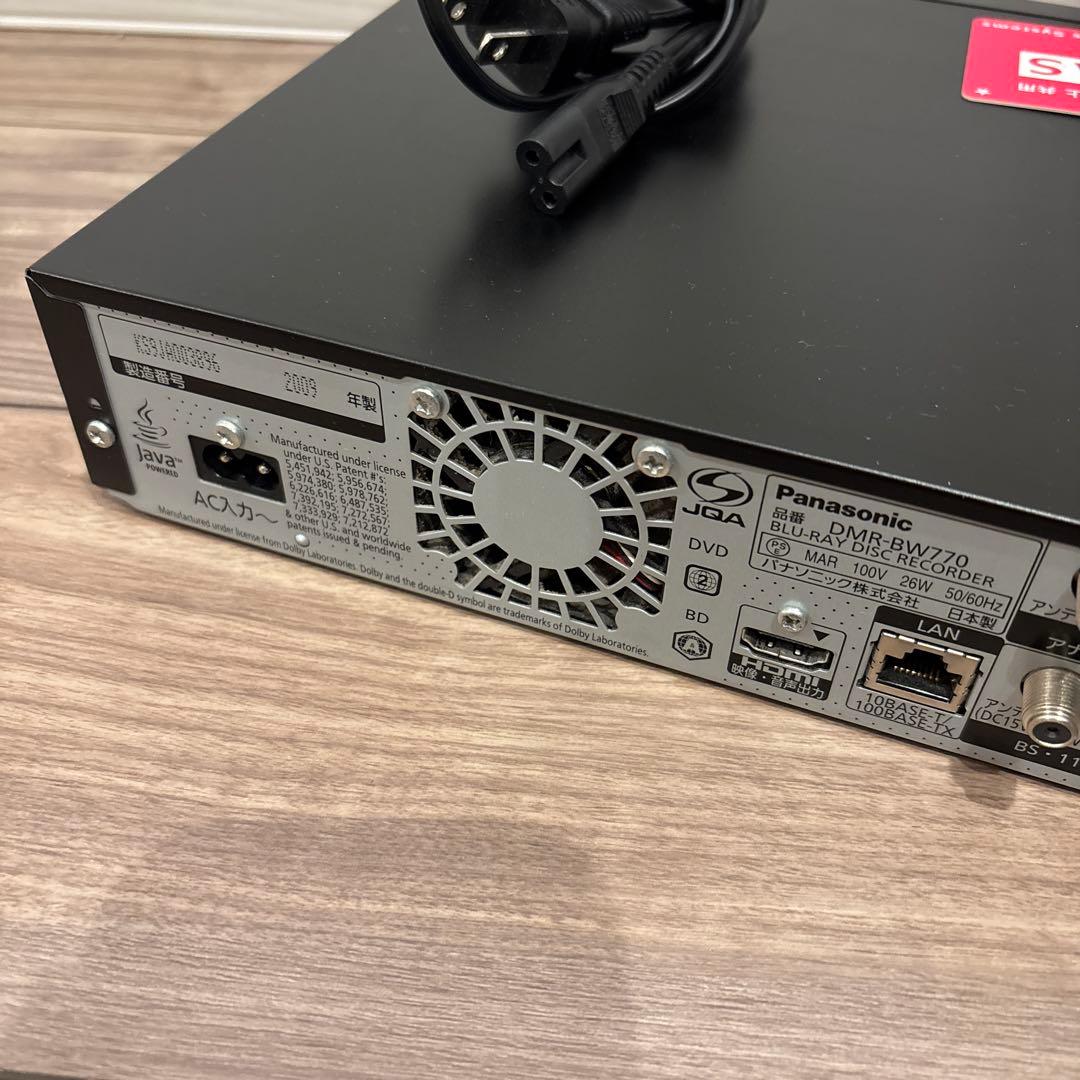 Panasonic DMR-BW770 ブルーレイレコーダー動作確認済