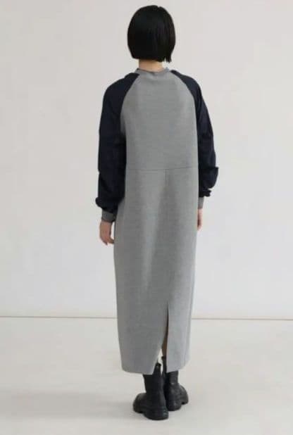 ☆新品、タグ付き☆ LASUD ギャザースリーブ異素材切替OP ヤマダヤ