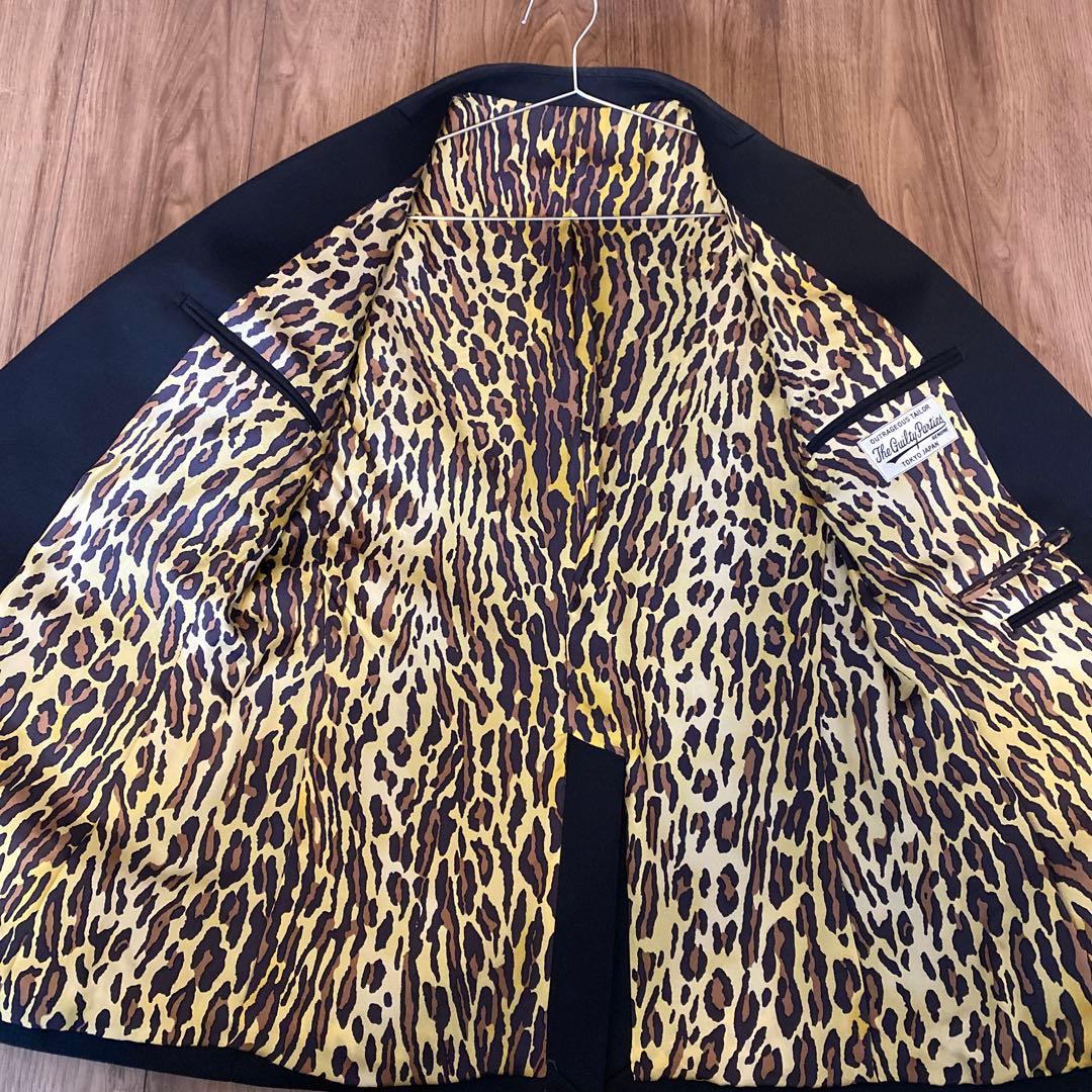 黒 テーラードジャケット Guilty Parties ヒョウ柄