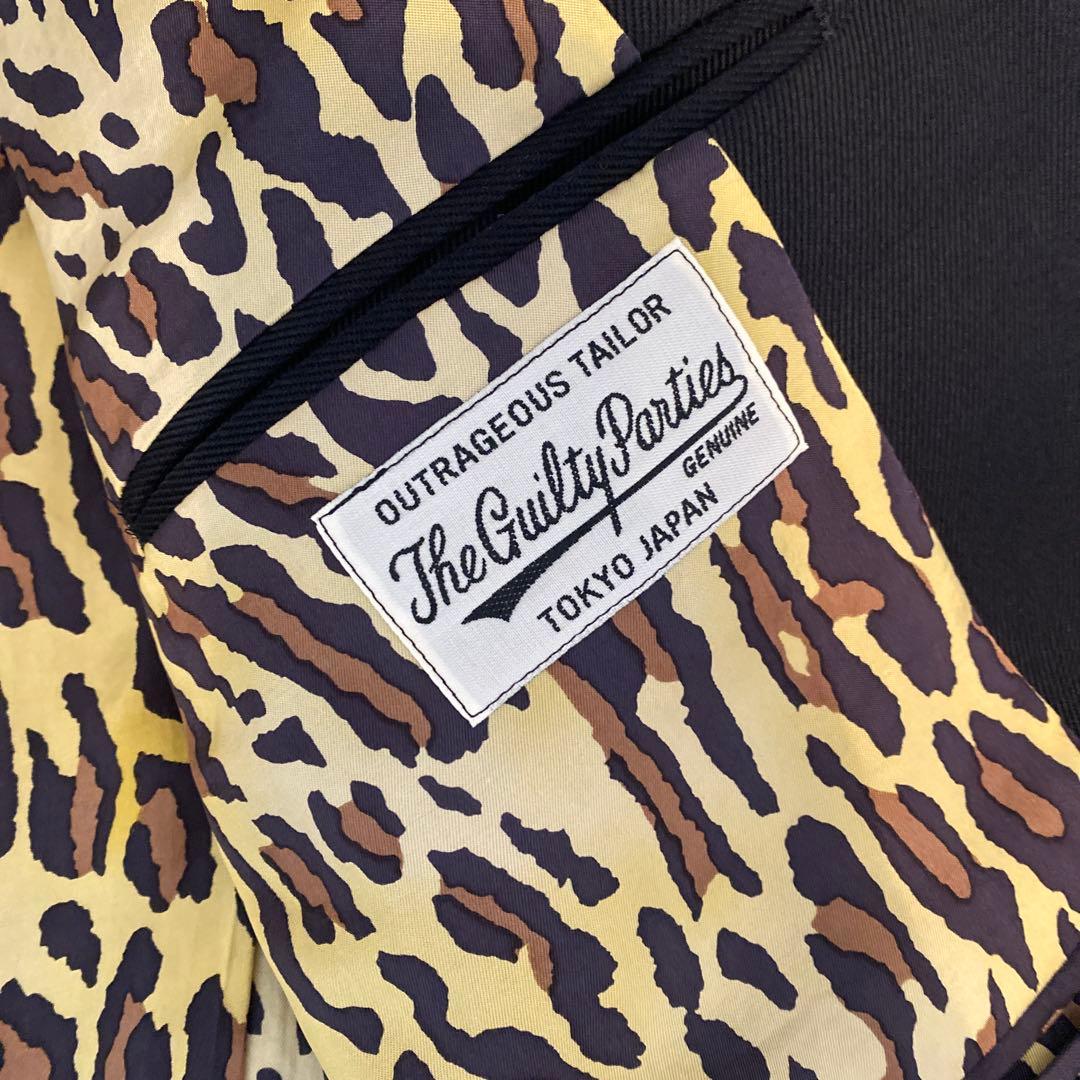 黒 テーラードジャケット Guilty Parties ヒョウ柄