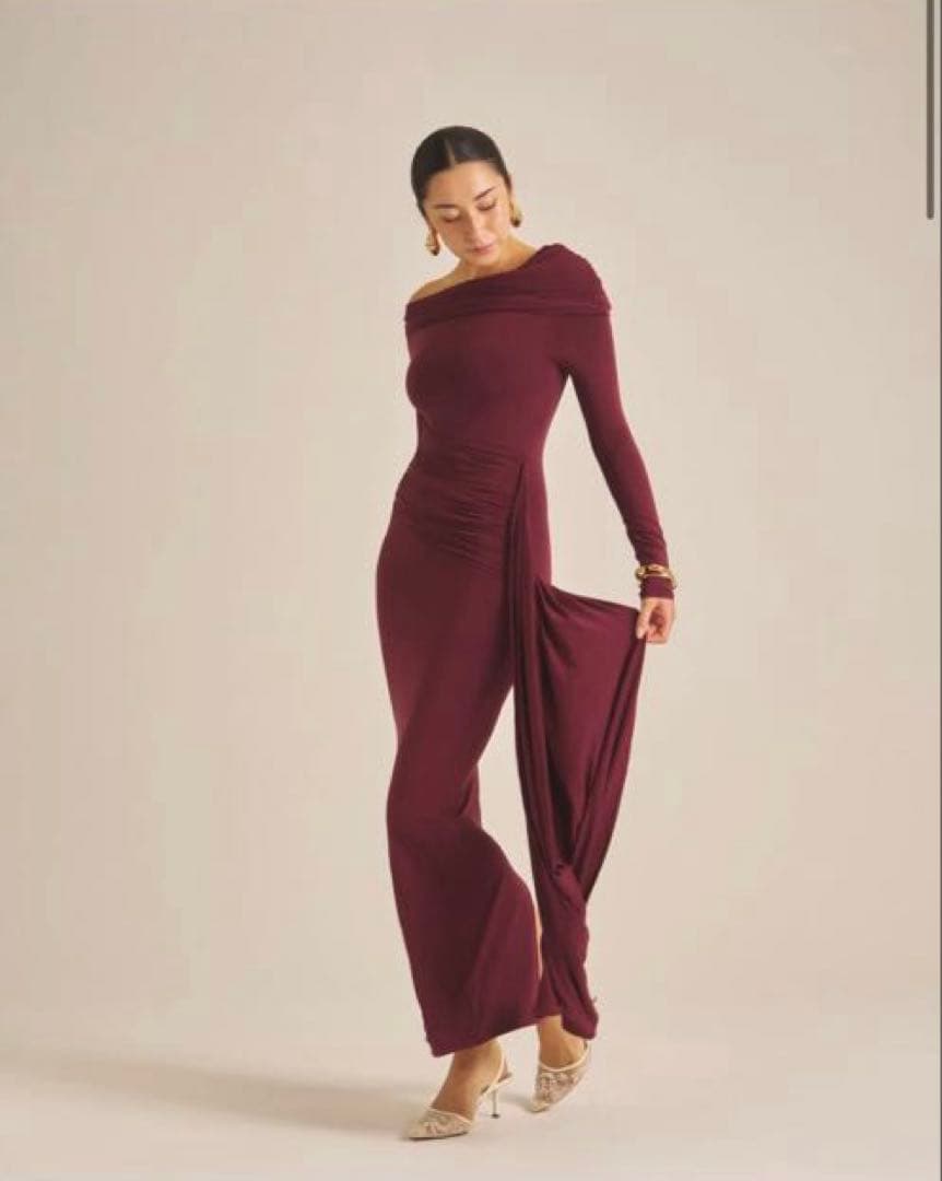 AMATERAS【新品未使用】ElegantDrapedPadded Dress