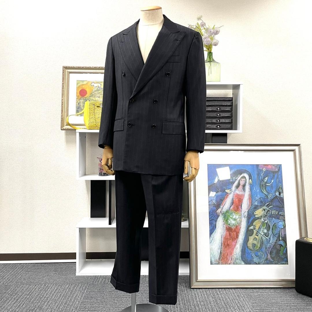 美品 Cesare Attolini スーツ ダブルブレスト ツータック 48