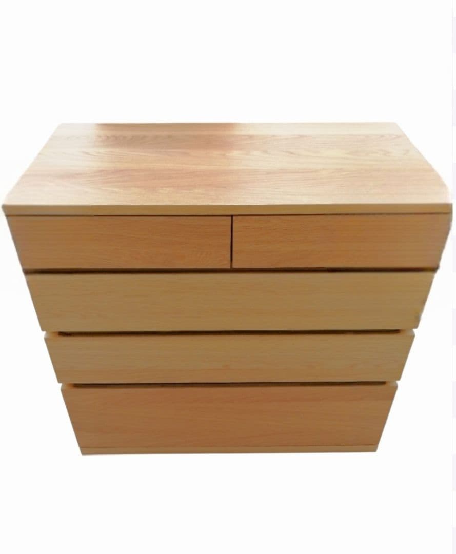 無印良品　木製チェスト4段　オーク材　中古品