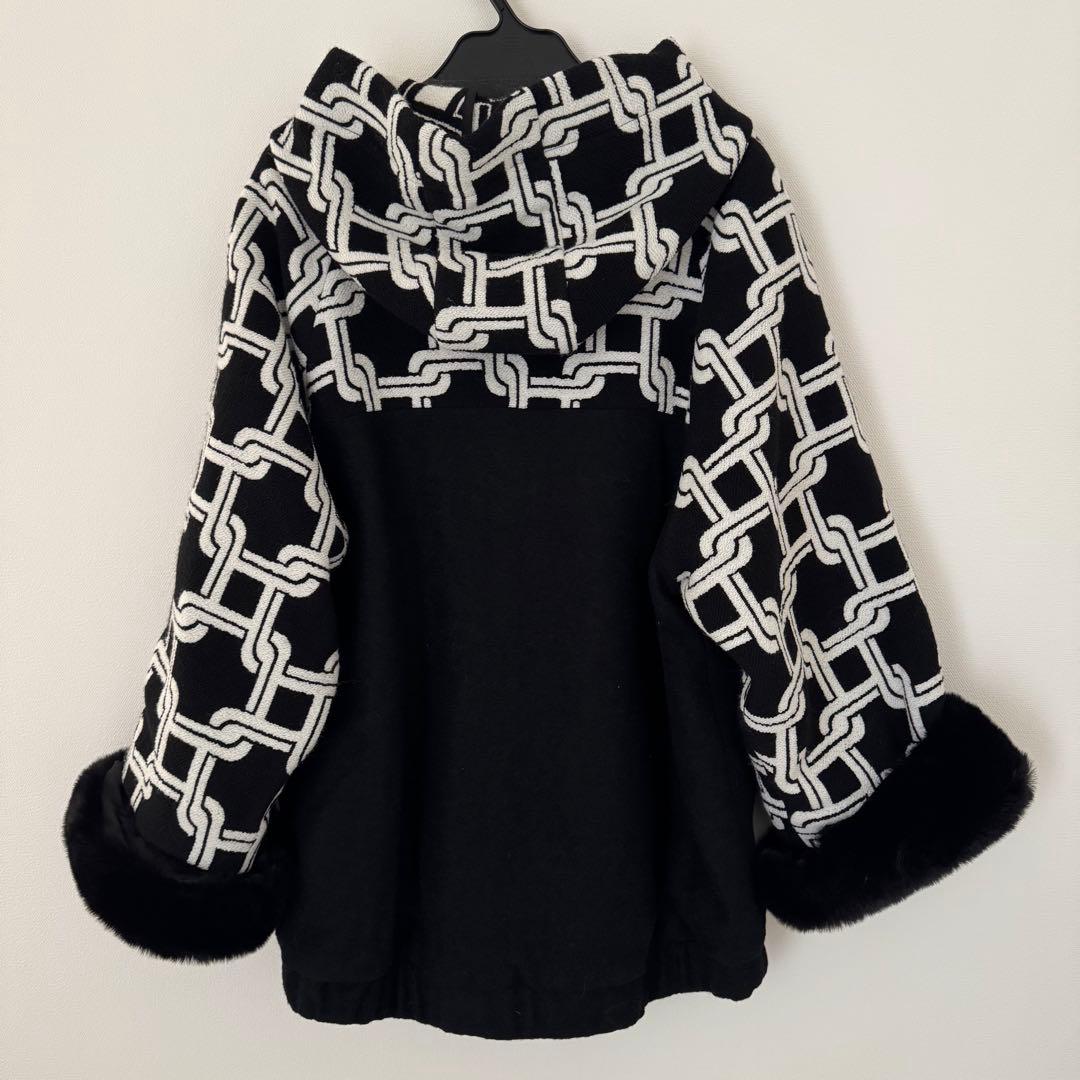 【未使用】グレースクラス キカジャガード ショートコート黒 36