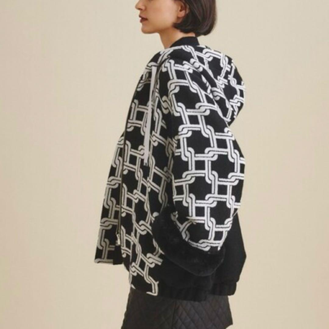 【未使用】グレースクラス キカジャガード ショートコート黒 36