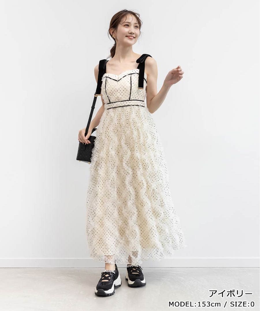 RANDA ドットチュールデザインワンピース サイズ1