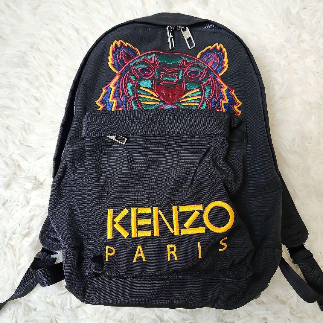 【未使用級】KENZO　タイガー　刺繍　リュック　黒
