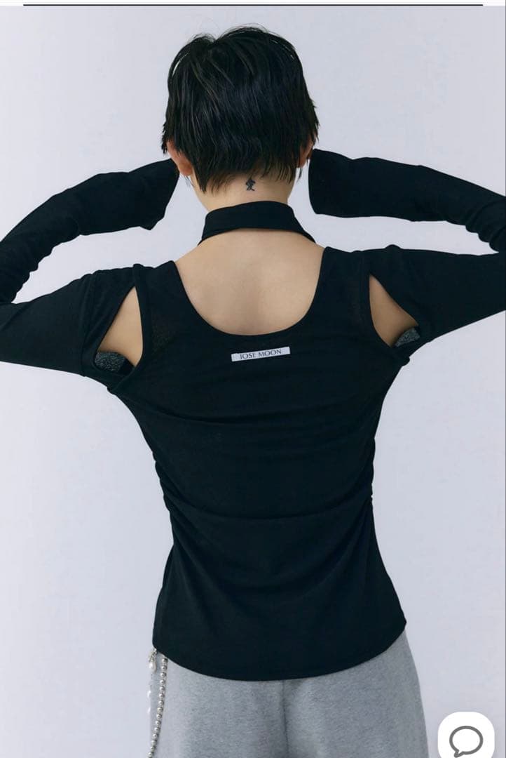 josemoon スカーフチョーカートップス ブラック