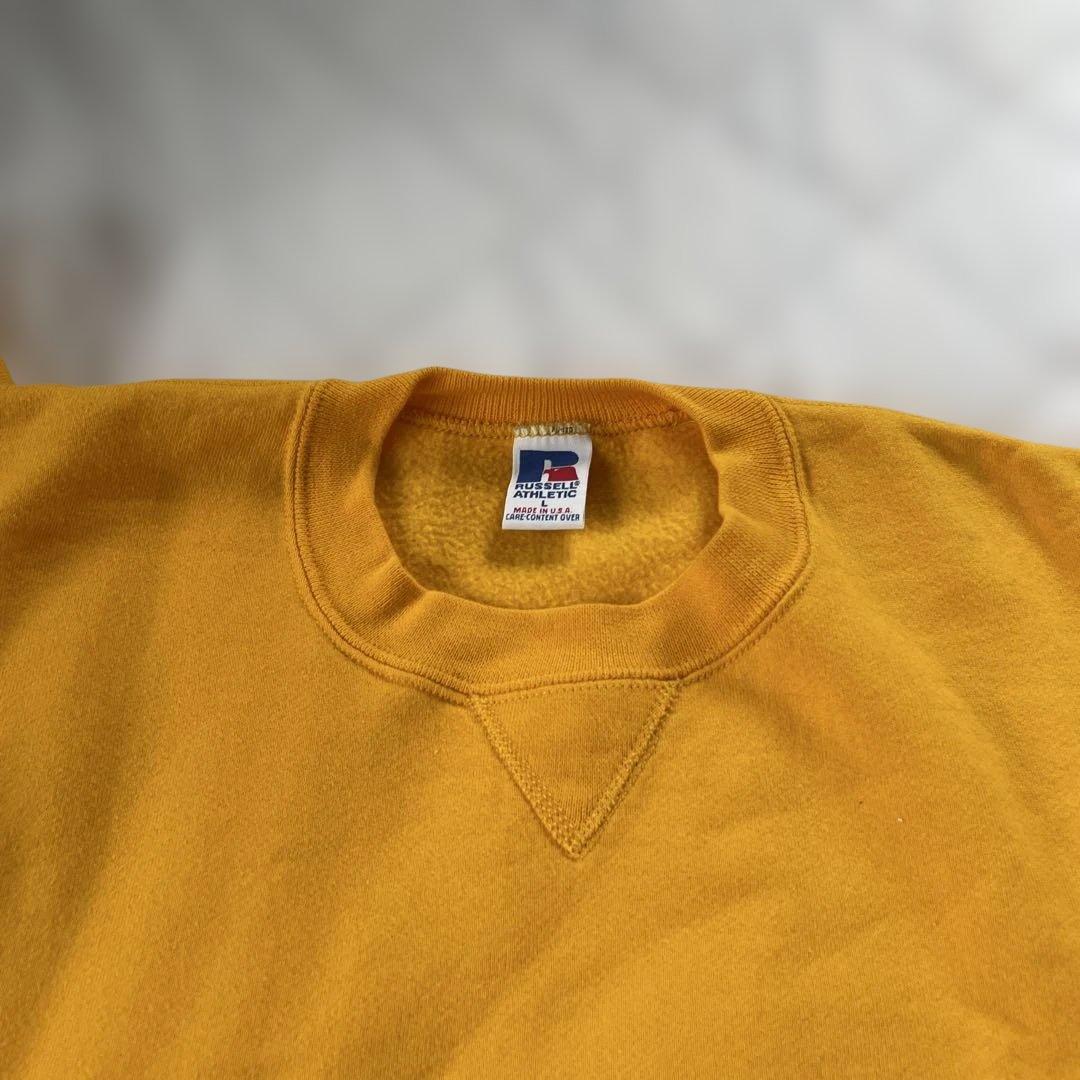け*ん様 ラッセルアスレチック スウェット トレーナー マスタード L usa製