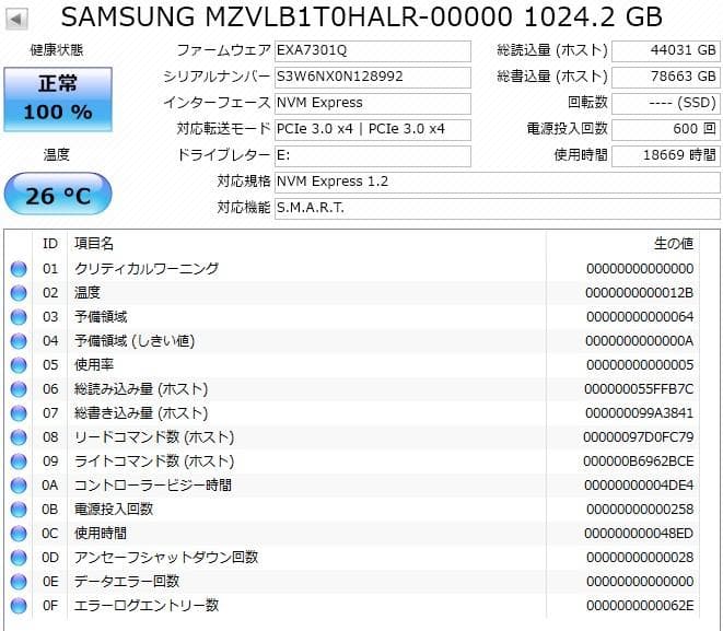 SSD 1TB NVMe SAMSUNG 内蔵型 動作保証 1228