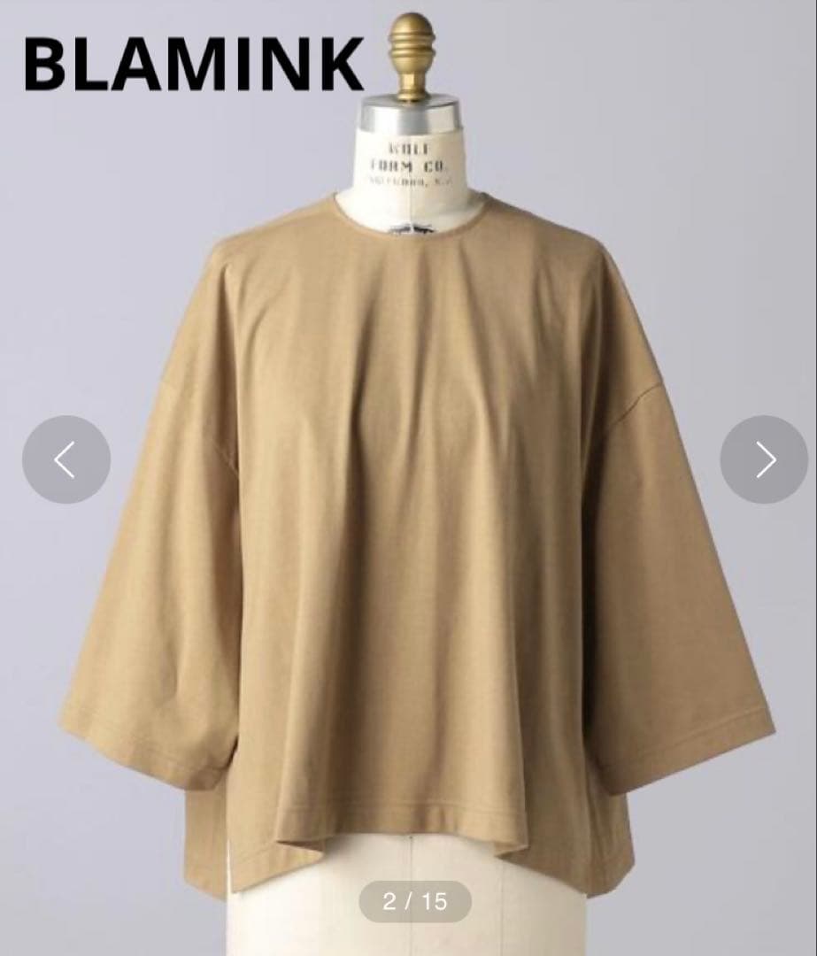 新品未使用 BLAMINK タグ付き ショートスリーブ カットソー ジッパー 0