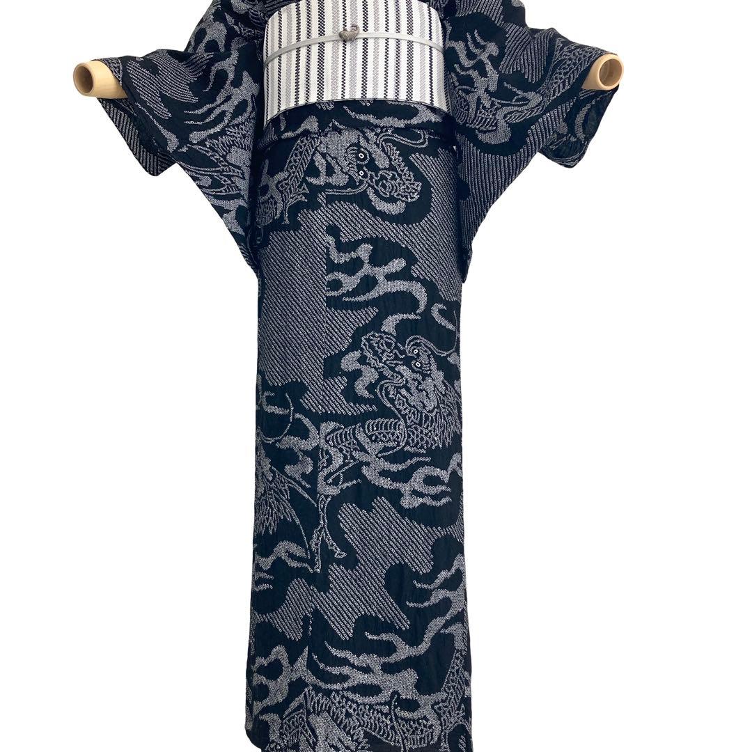 ™️32 龍　有松絞り　絞り染め　絞り浴衣