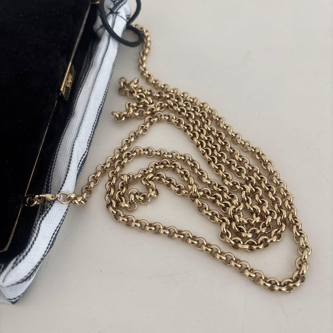 新品未使用☆アニヤハインドマーチ黒ベルベットチェーンクラッチバッグパーティ