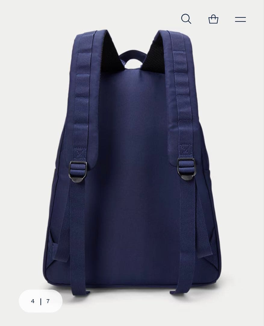 ポロ　POLO ラルフローレン　リュック　レザートリム バックパック　ネイビー