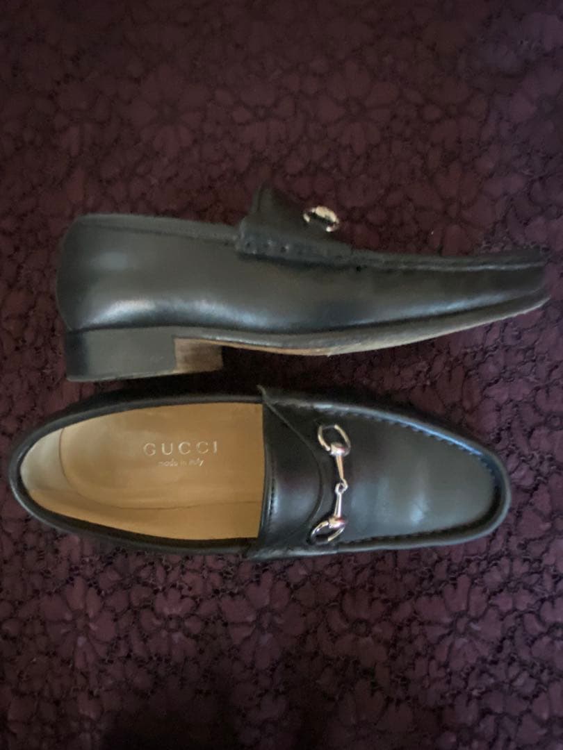 【美品】GUCCI グッチ ホースビットローファー 37本革 ブラックシルバー