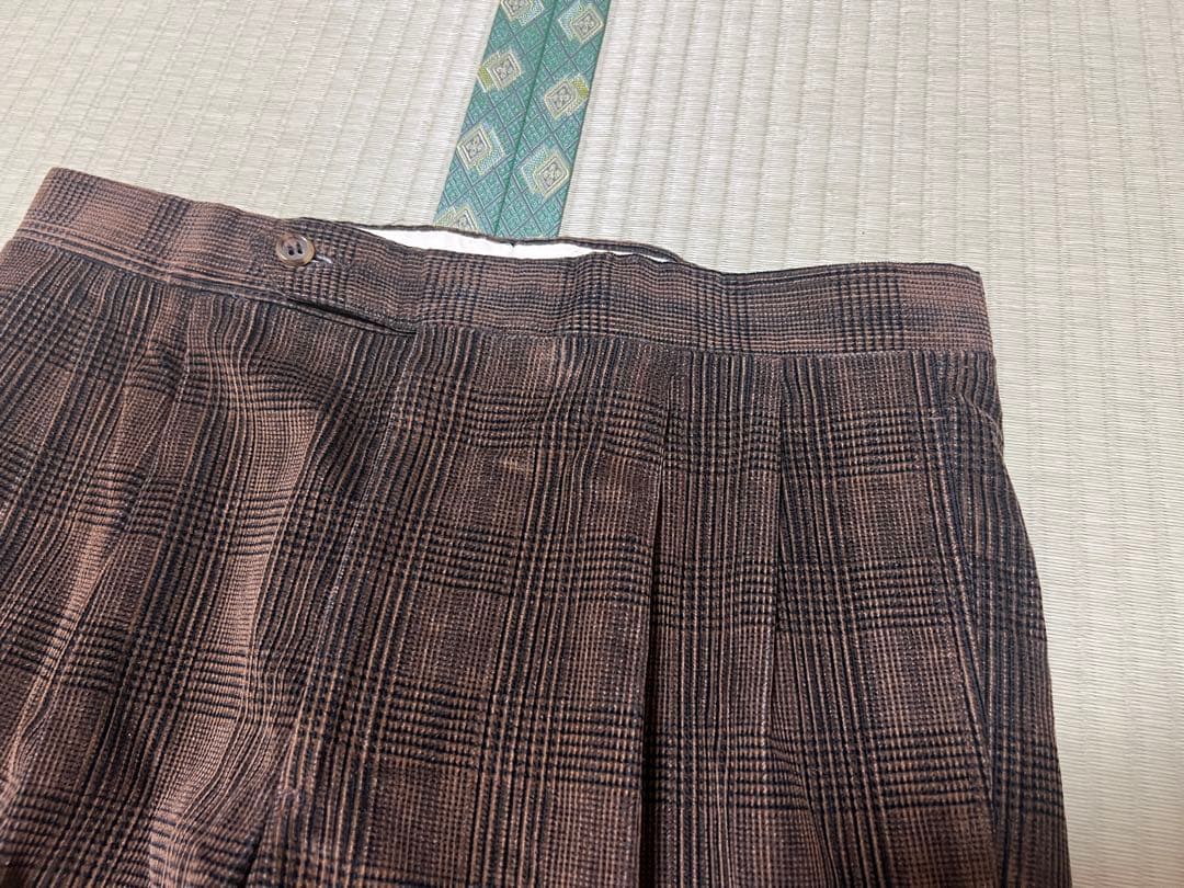 コーデュロイ グレンチェック ヴィンテージスラックス