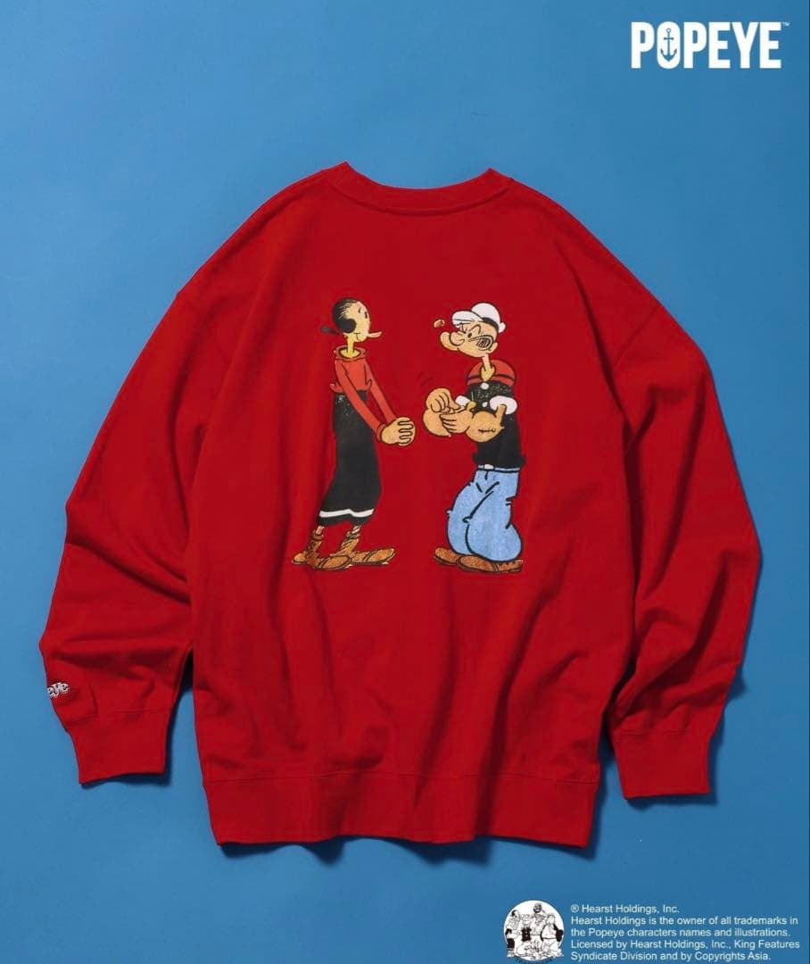 【POPEYE(TM)】CHARACTER PRINT SWEATSHIRT
