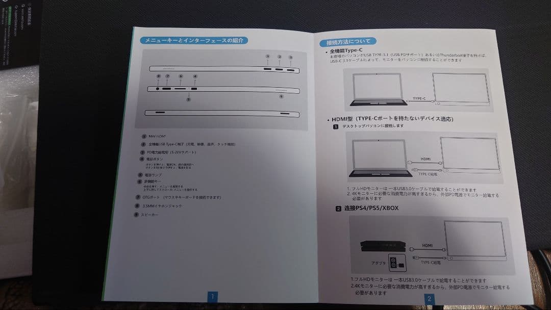 inte hell モバイルモニター　15.6インチ　iPS液晶　フルHD