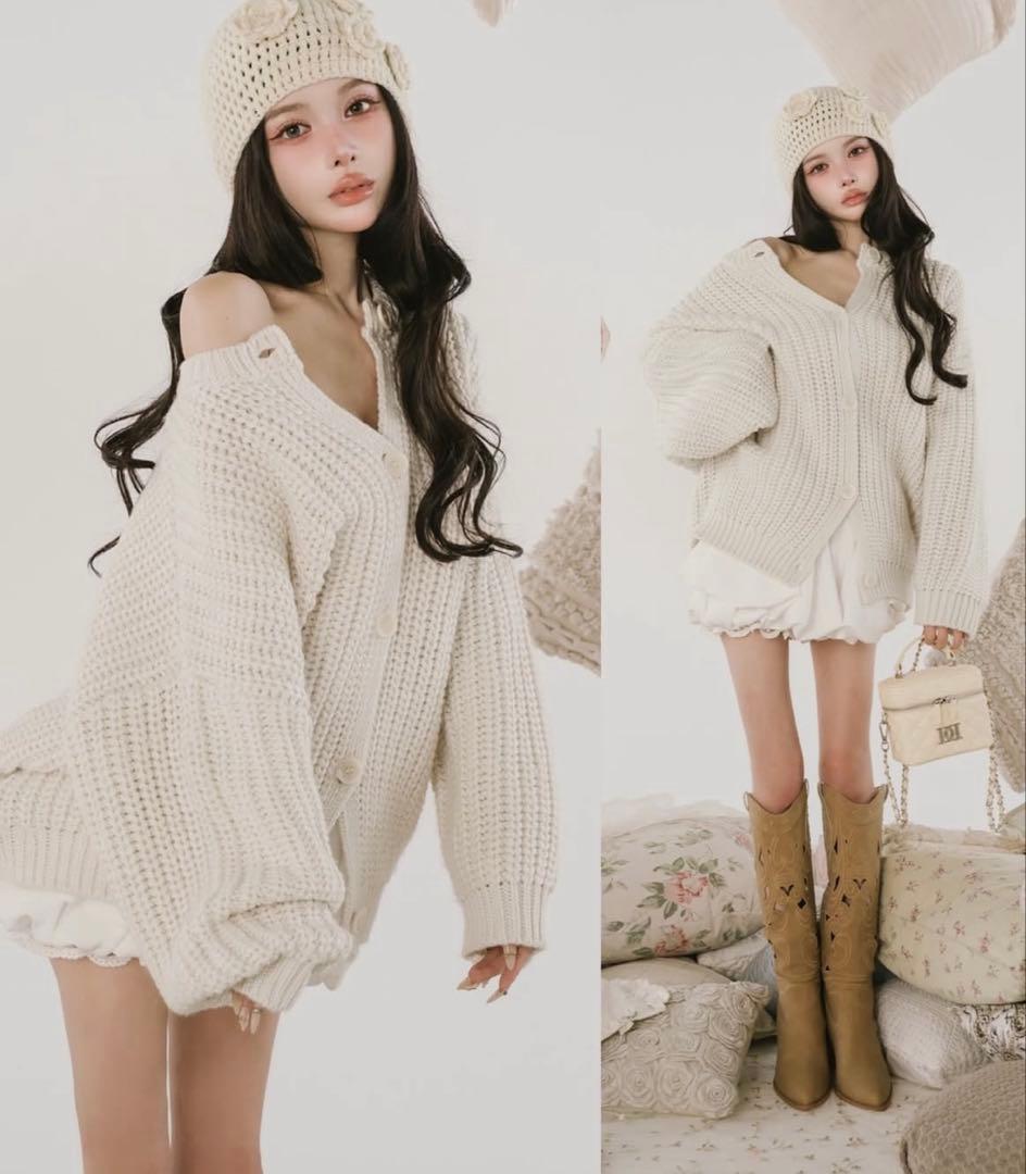 darich ボリュームバルーンミニスカート　F-L ホワイト